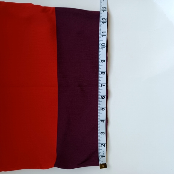 Express Red and Eggplant Color Block Bandage Skirt XS - Picture 3 of 5